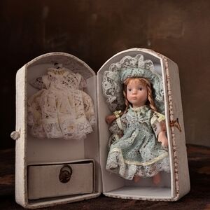 Vintage Lace Doll with Wardrobe Set